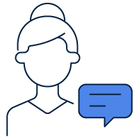 Icon mit Person und Sprechblase