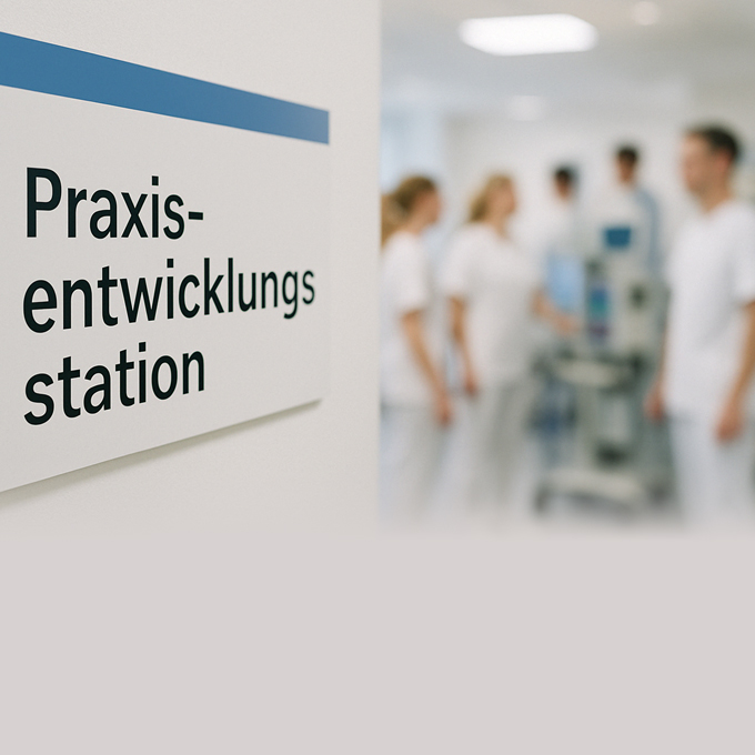 Bild mit Pflegeteam im Hintergrund